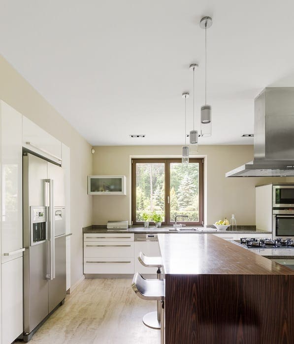 modern kitchen with kitchen island P5HRT6B