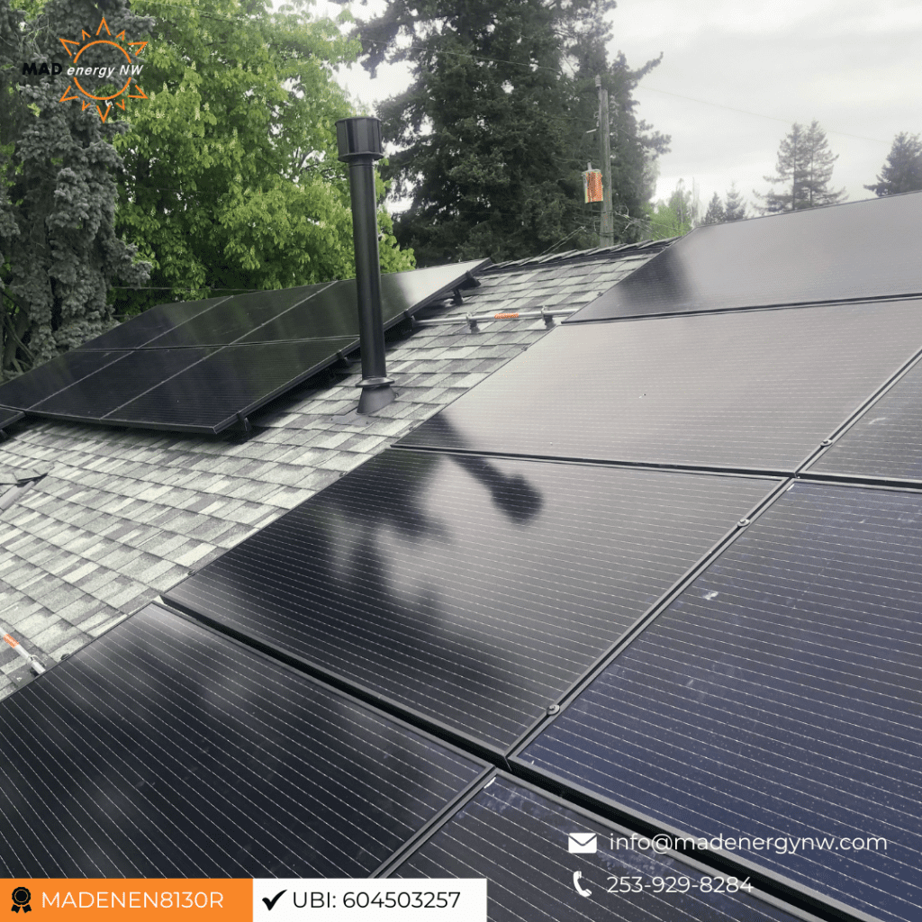 Solar panels installed on a roof